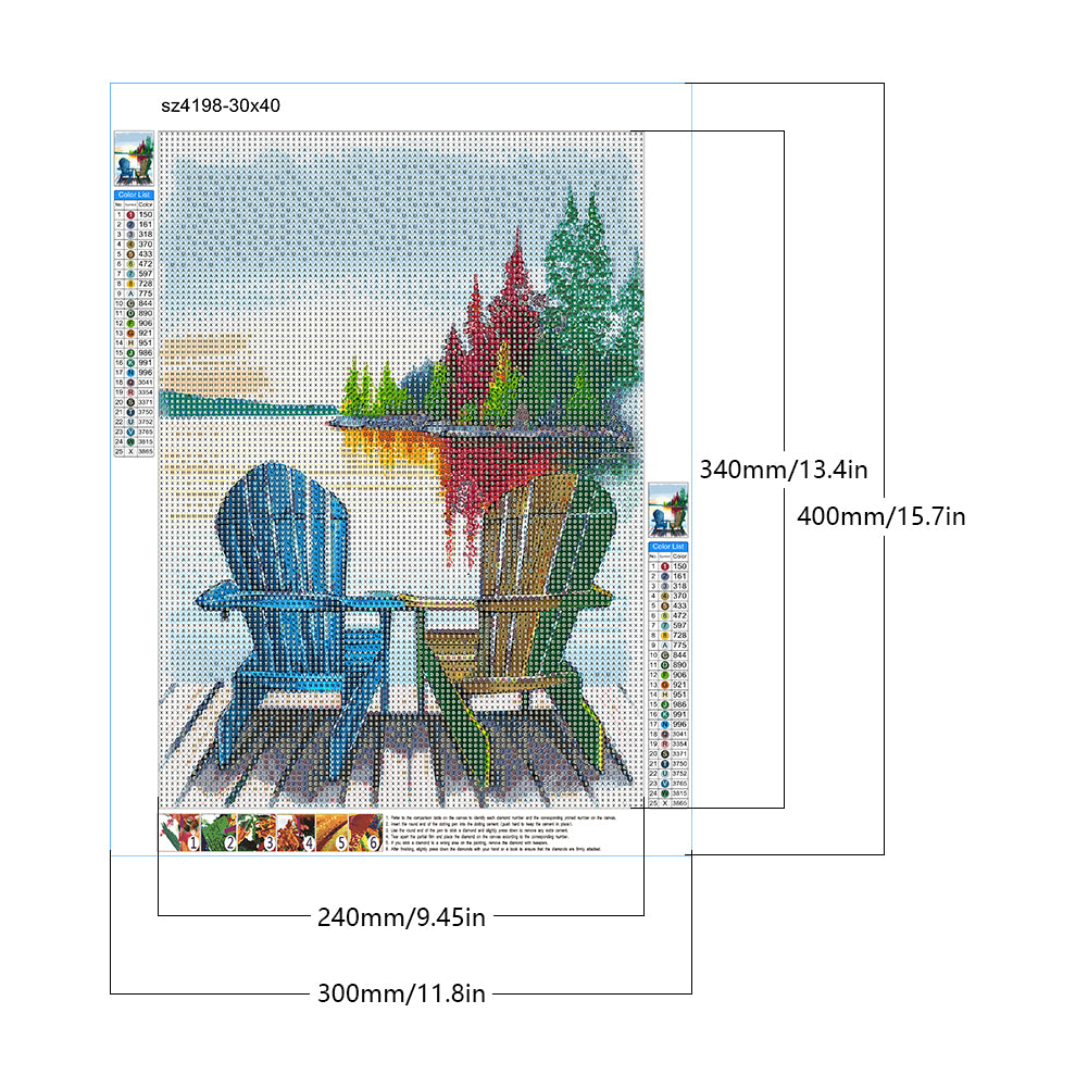 Beach Chair - Full Round Drill Diamond Painting 30*40CM
