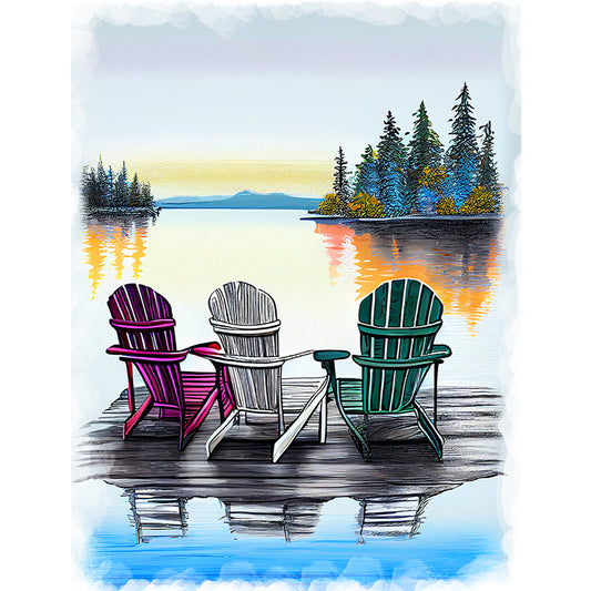 Beach Chair - Full Round Drill Diamond Painting 30*40CM
