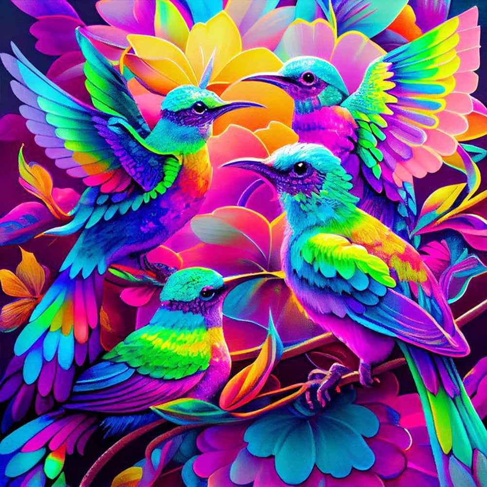 Colorful Bird - Full Round Drill Diamond Painting 30*30CM