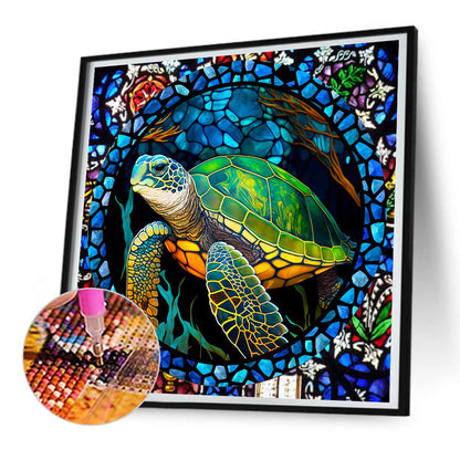 Stained Glass Turtle - Full Round Drill Diamond Painting 30*30CM