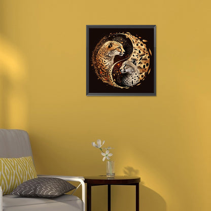 Yin And Yang Bipolar Leopard - Full Round Drill Diamond Painting 30*30CM