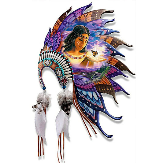 Indian Headdress - Full Square Drill Diamond Painting 20*30CM