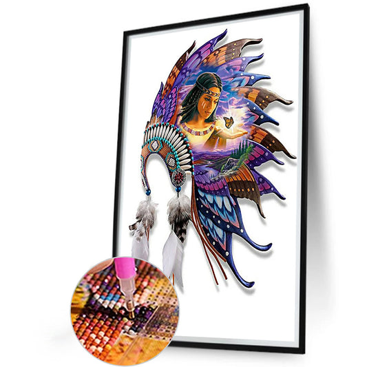 Indian Headdress - Full Square Drill Diamond Painting 20*30CM