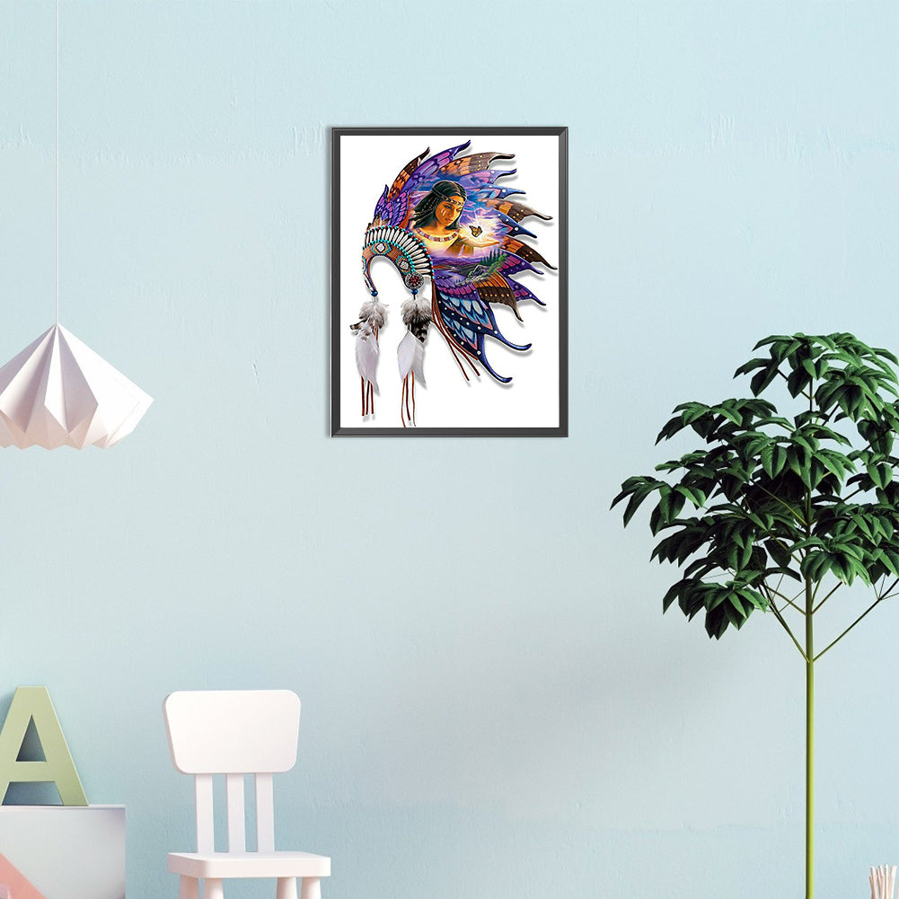 Indian Headdress - Full Square Drill Diamond Painting 20*30CM
