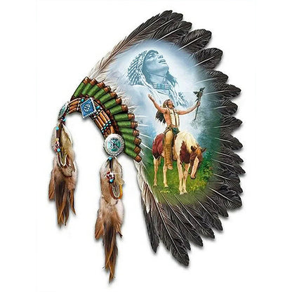 Indian Headdress - Full Square Drill Diamond Painting 30*40CM