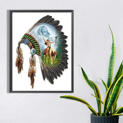 Indian Headdress - Full Square Drill Diamond Painting 30*40CM