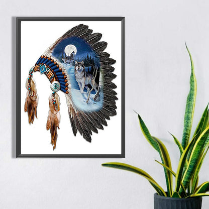 Indian Headdress - Full Square Drill Diamond Painting 30*40CM