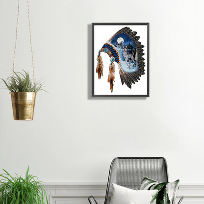 Indian Headdress - Full Square Drill Diamond Painting 30*40CM