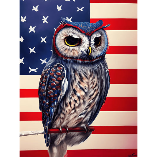 American Flag Animal - Full Round Drill Diamond Painting 30*40CM