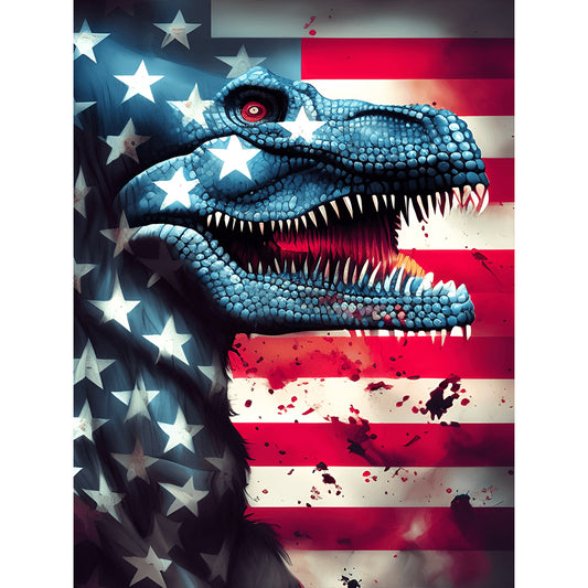 American Flag Animal - Full Round Drill Diamond Painting 30*40CM