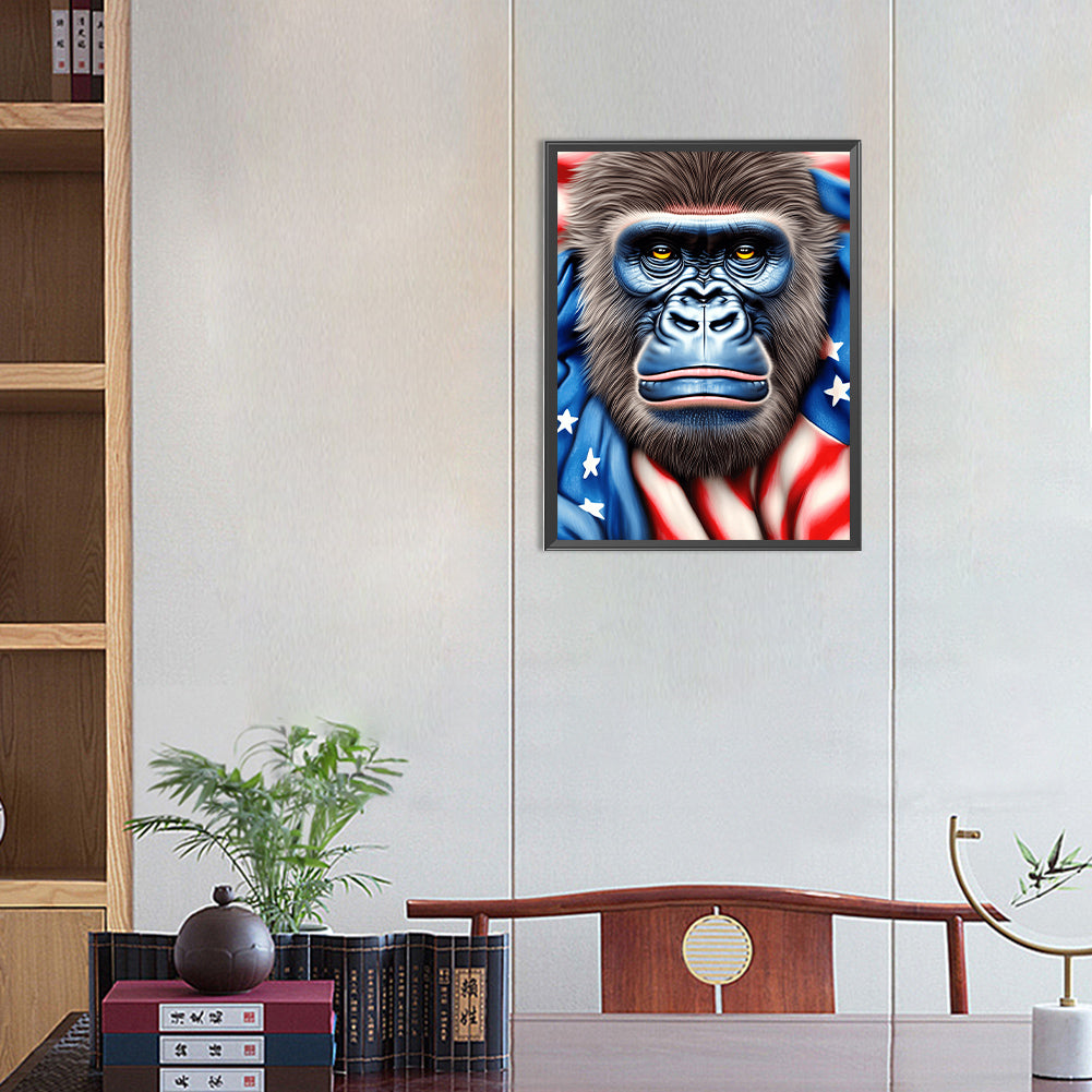 American Flag Animal - Full Round Drill Diamond Painting 30*40CM