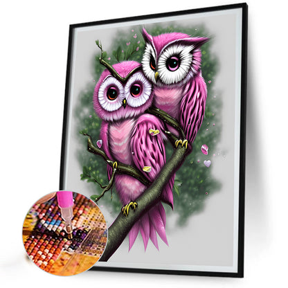 Owl - Full Round Drill Diamond Painting 40*50CM