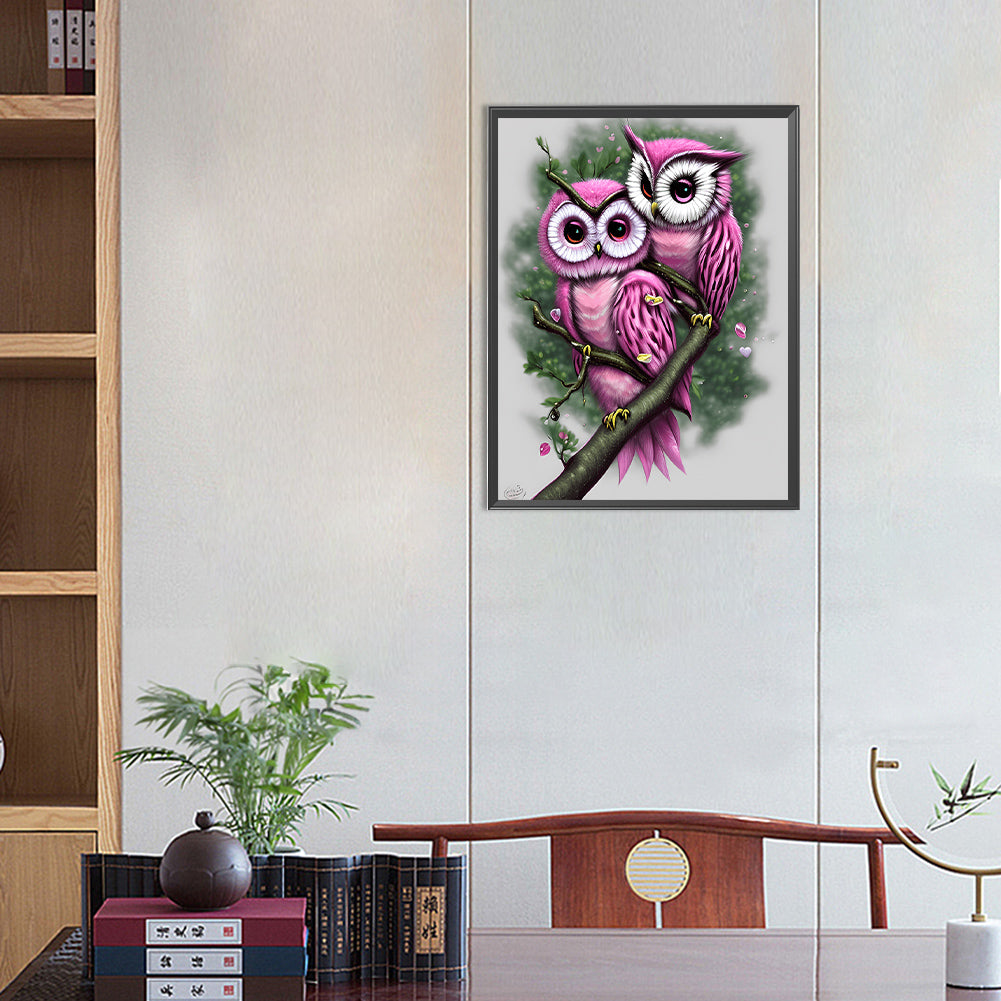 Owl - Full Round Drill Diamond Painting 40*50CM