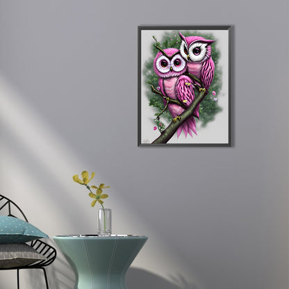 Owl - Full Round Drill Diamond Painting 40*50CM