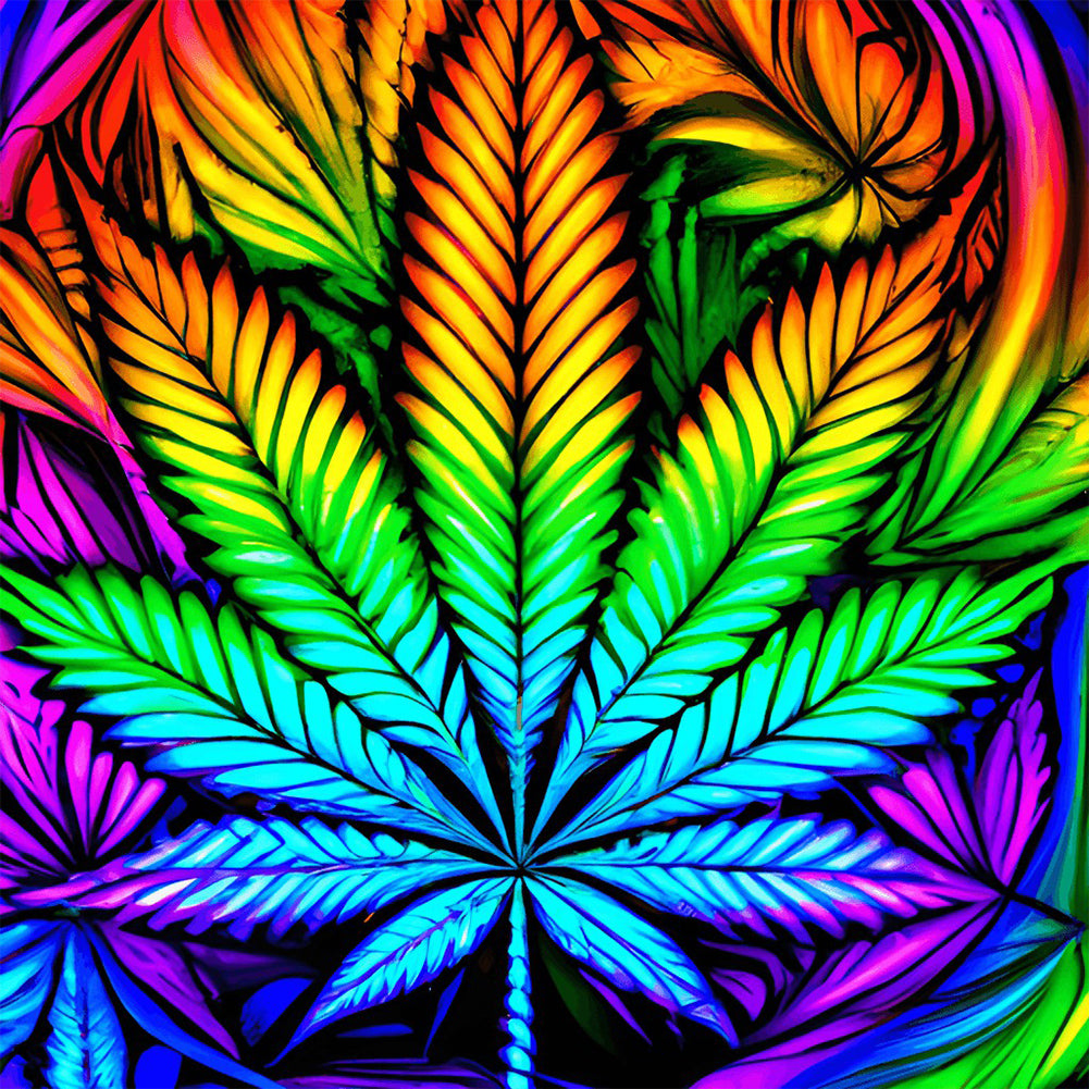 Marijuana Leaf - Full Round Drill Diamond Painting 30*30CM