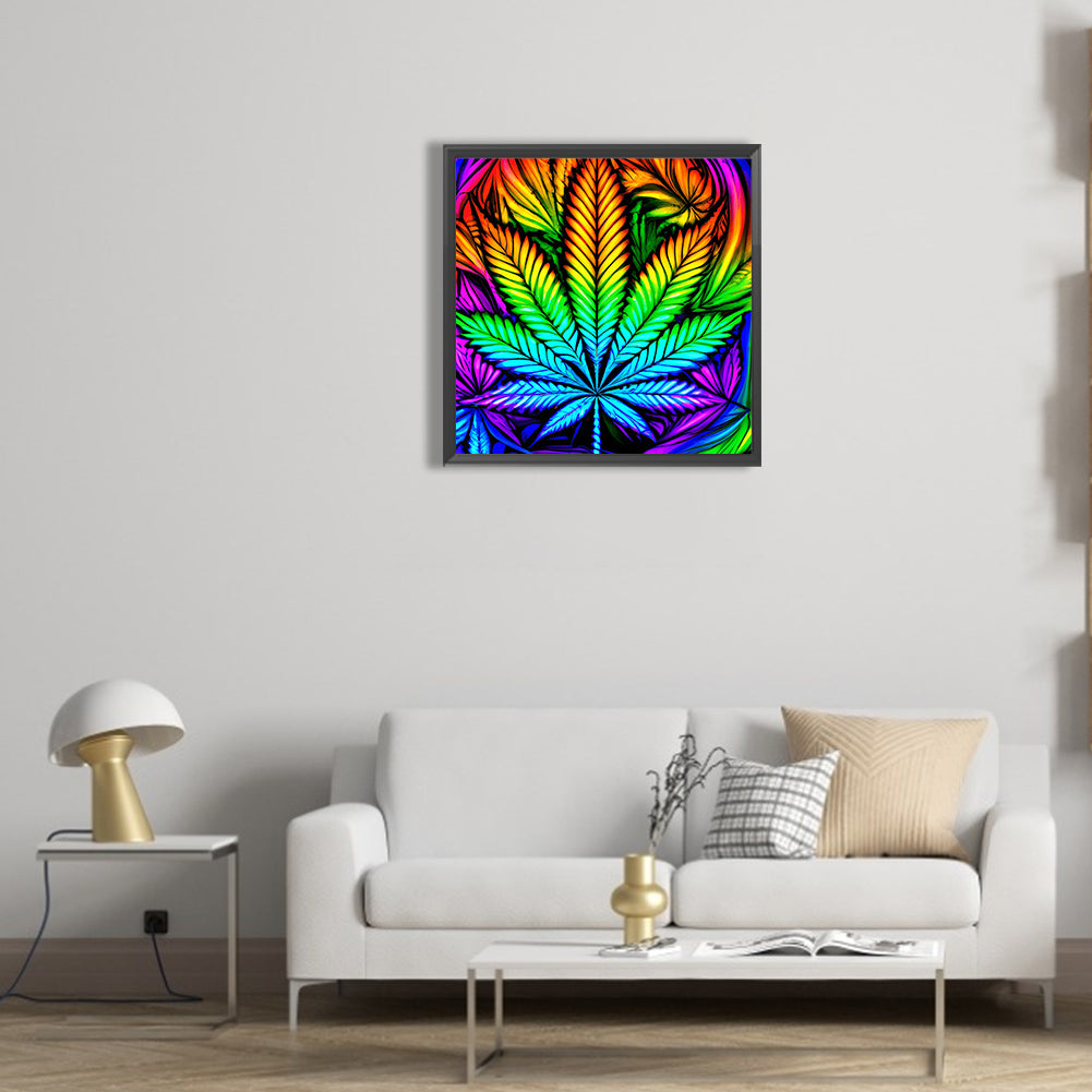 Marijuana Leaf - Full Round Drill Diamond Painting 30*30CM