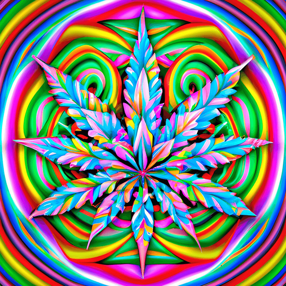 Marijuana Leaf - Full Round Drill Diamond Painting 30*30CM