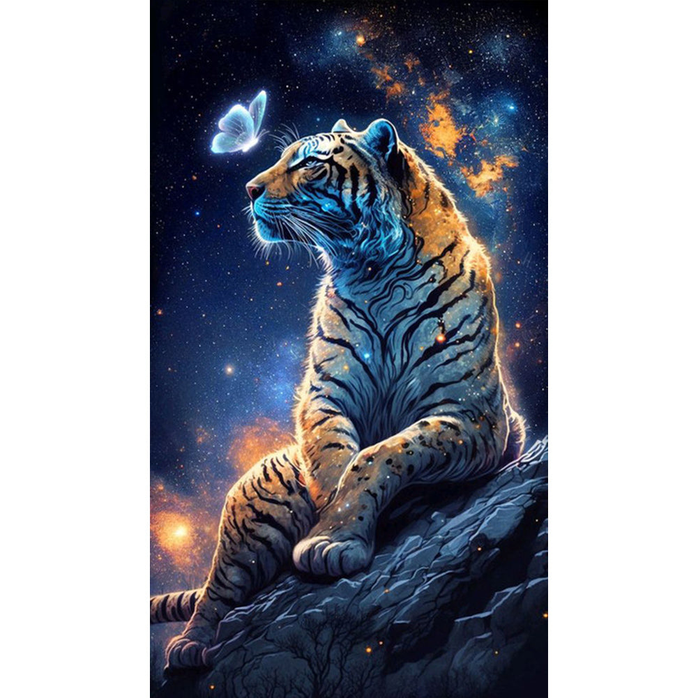 Luminous Butterfly Tiger - Full Square Drill Diamond Painting 40*70CM