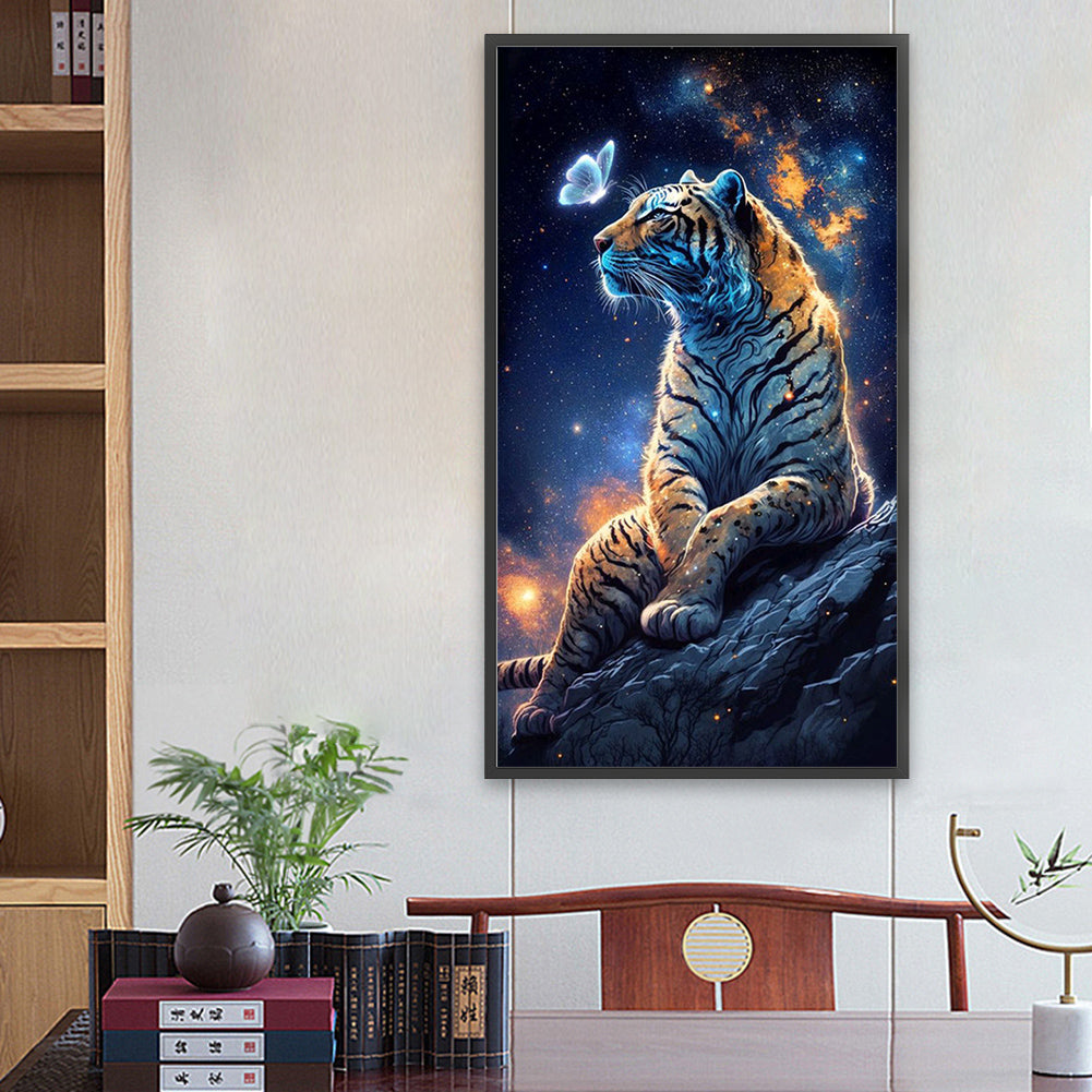 Luminous Butterfly Tiger - Full Square Drill Diamond Painting 40*70CM