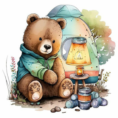 Warm Bear - Full Round Drill Diamond Painting 30*30CM