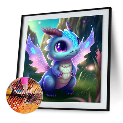 Small Dinosaur - Full Round Drill Diamond Painting 30*30CM