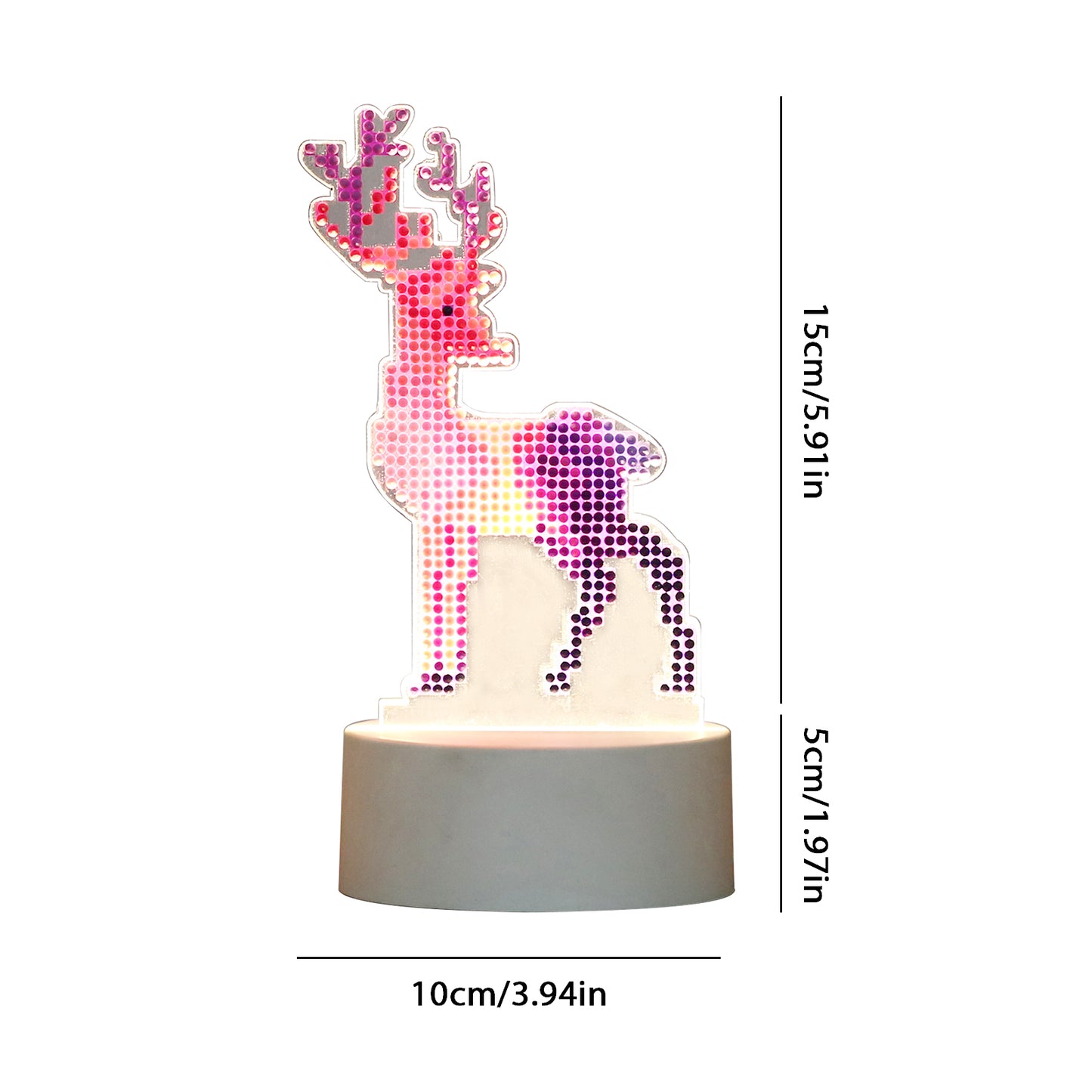 DIY Diamond Painting LED Night Light Cross Stitch Pink Christmas Gift Home Decor