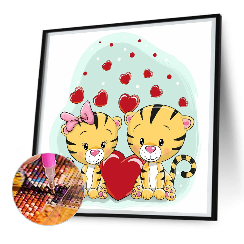 Love Tiger - Full Round Drill Diamond Painting 30*30CM