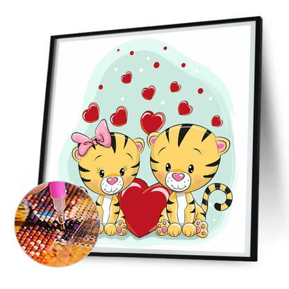 Love Tiger - Full Round Drill Diamond Painting 30*30CM