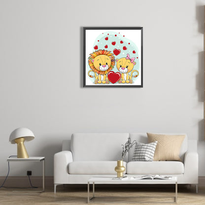 Love Lion - Full Round Drill Diamond Painting 30*30CM