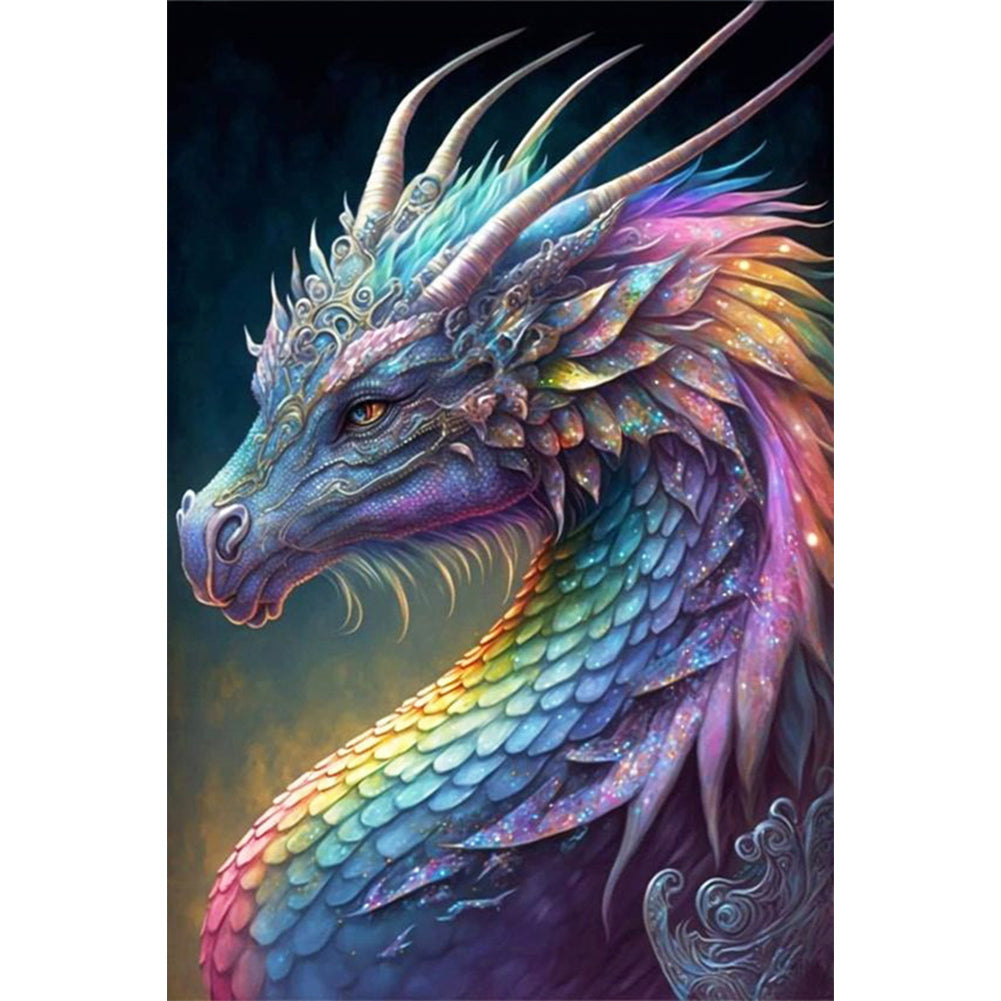 Rainbow Dragonscale Dragon - Full Square Drill Diamond Painting 40*60CM