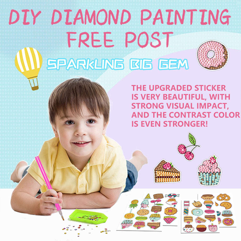 4pcs Diamond Painting Stickers Abstract 5D Gem Sticker Arts Crafts DIY Toys Kits