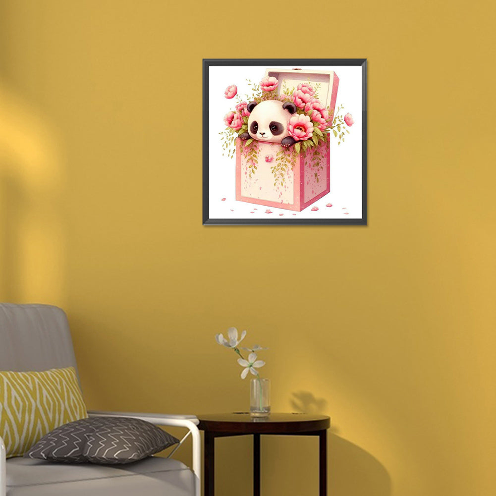 Flowers And Pandas - Full Round Drill Diamond Painting 30*30CM
