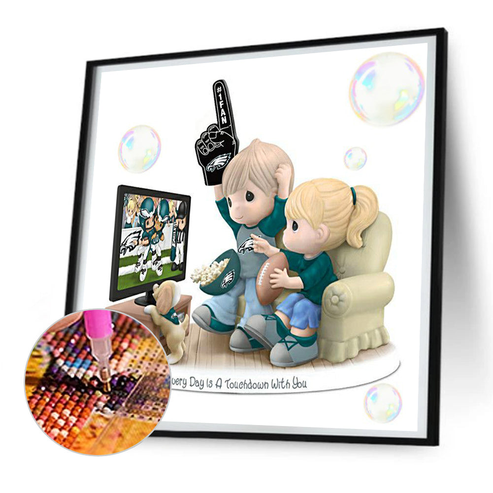 Watch Football - Full Round Drill Diamond Painting 30*30CM