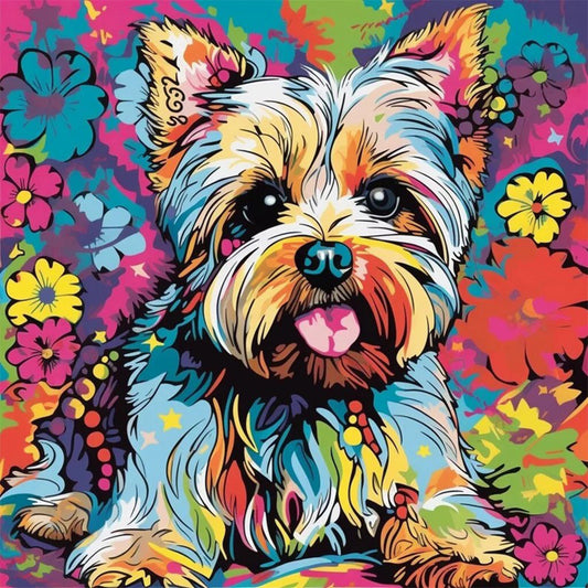 Happy Dog - Full Round Drill Diamond Painting 30*30CM