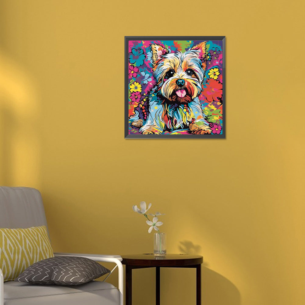 Happy Dog - Full Round Drill Diamond Painting 30*30CM