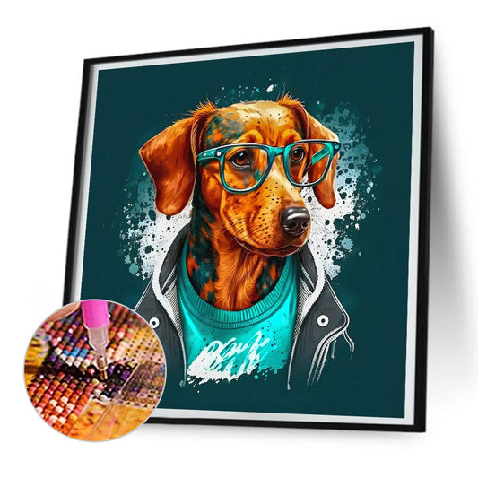 Handsome Dog - Full Round Drill Diamond Painting 30*30CM