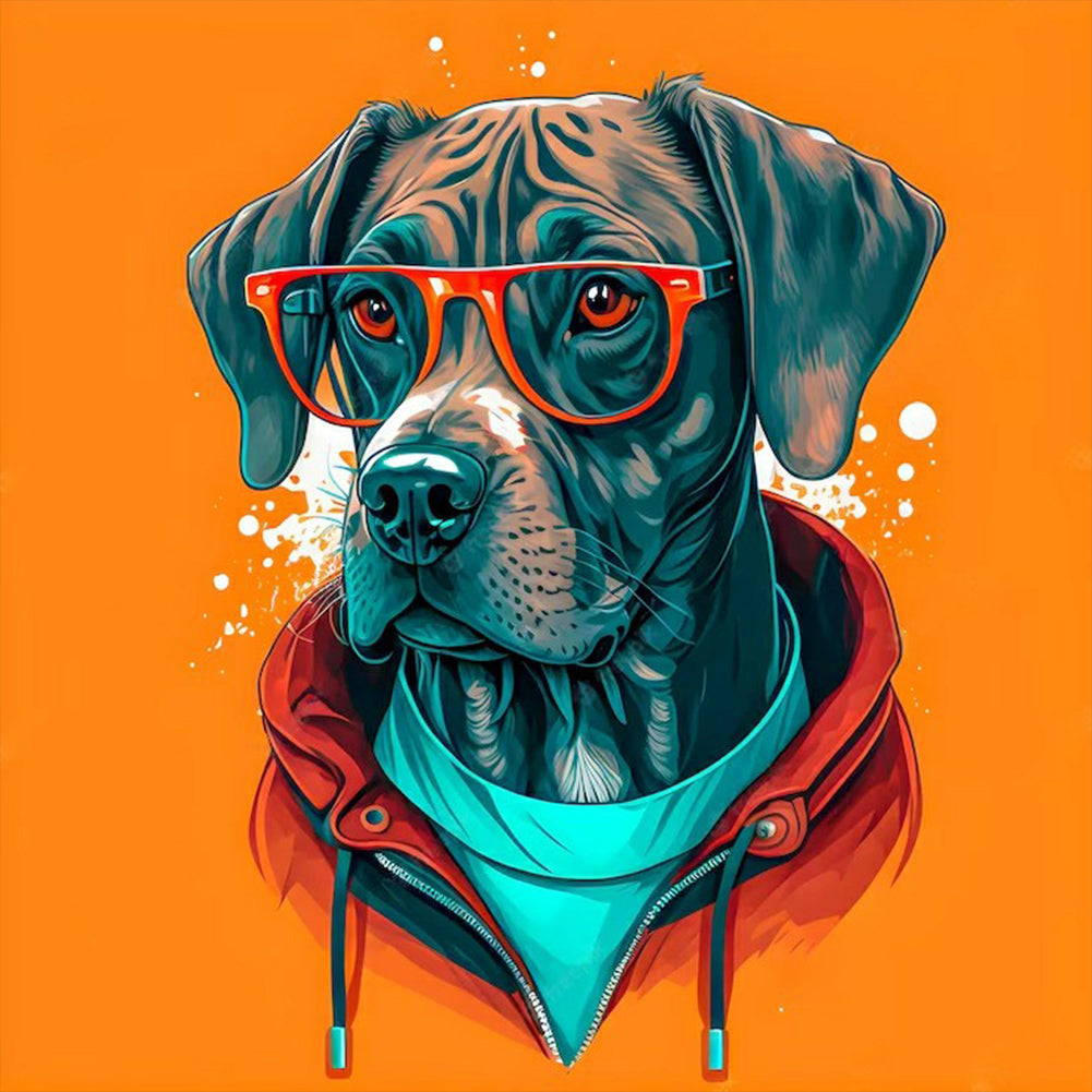 Melancholy Dog - Full Round Drill Diamond Painting 30*30CM