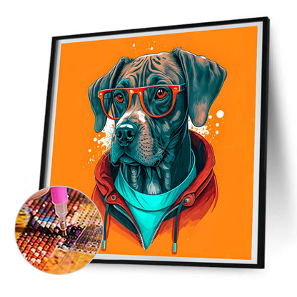 Melancholy Dog - Full Round Drill Diamond Painting 30*30CM