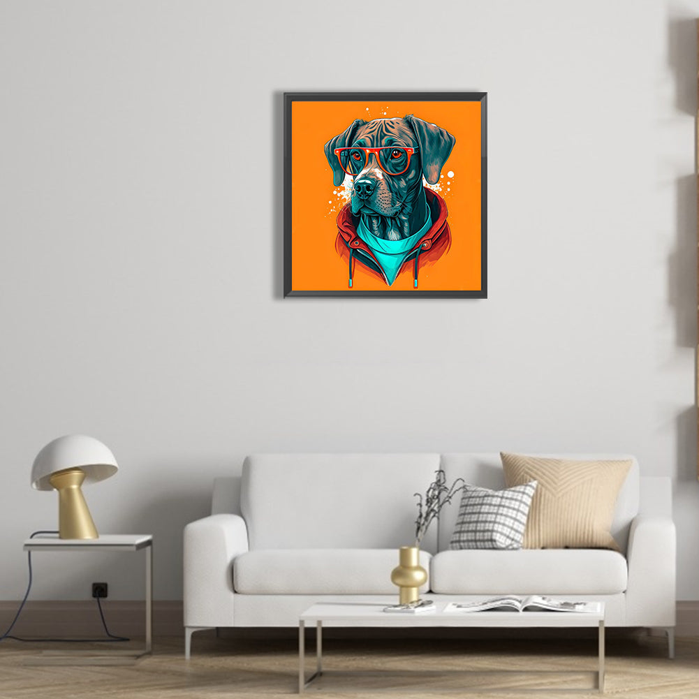 Melancholy Dog - Full Round Drill Diamond Painting 30*30CM