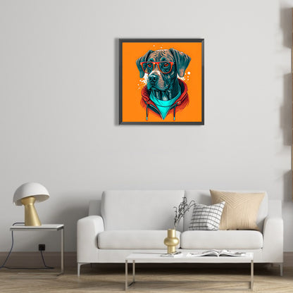 Melancholy Dog - Full Round Drill Diamond Painting 30*30CM