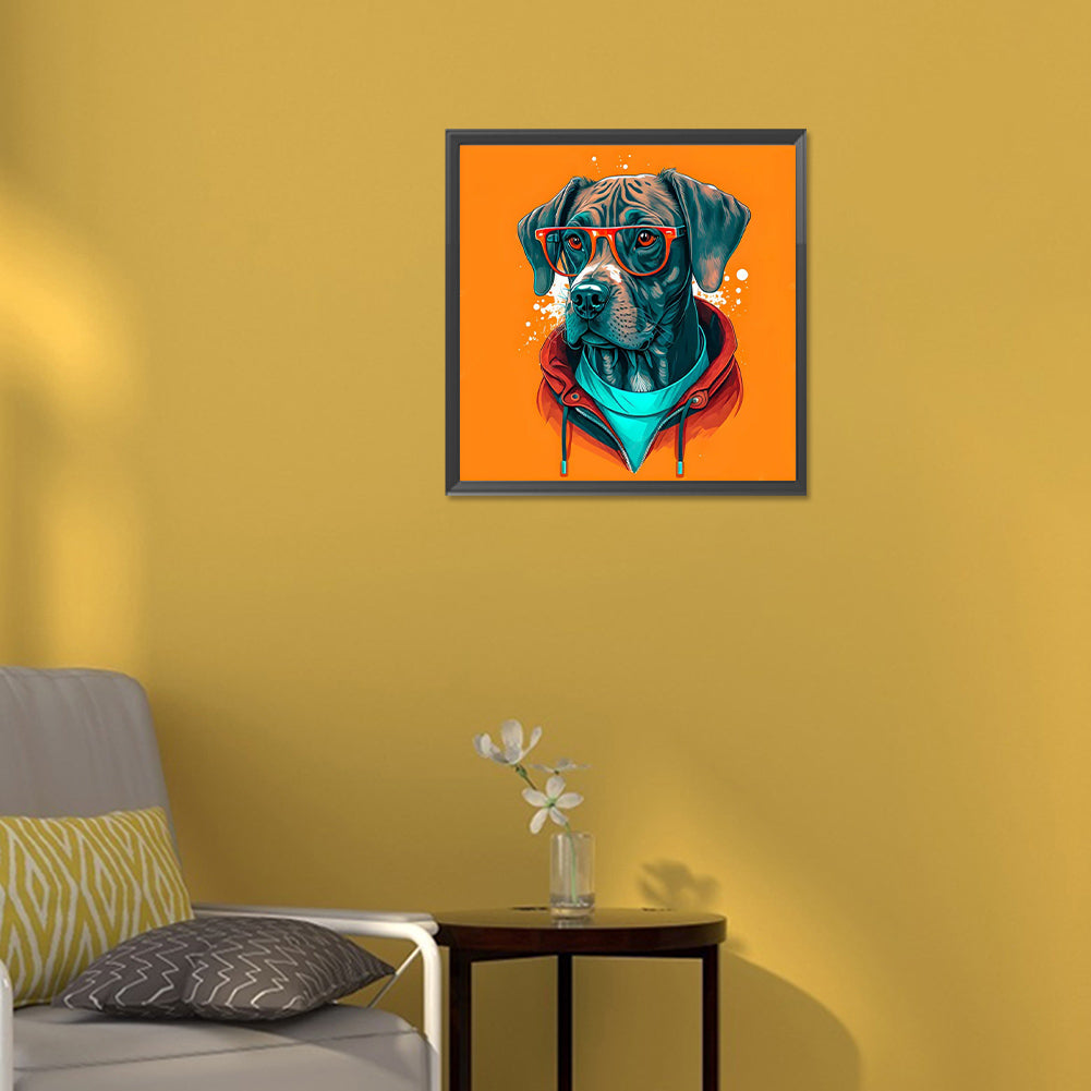 Melancholy Dog - Full Round Drill Diamond Painting 30*30CM