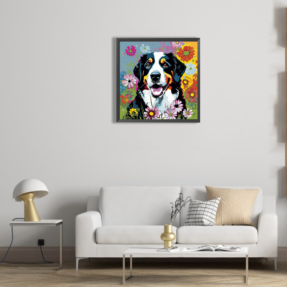 Happy Dog - Full Round Drill Diamond Painting 30*30CM
