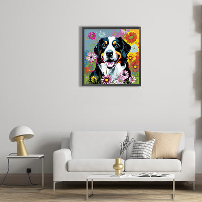 Happy Dog - Full Round Drill Diamond Painting 30*30CM