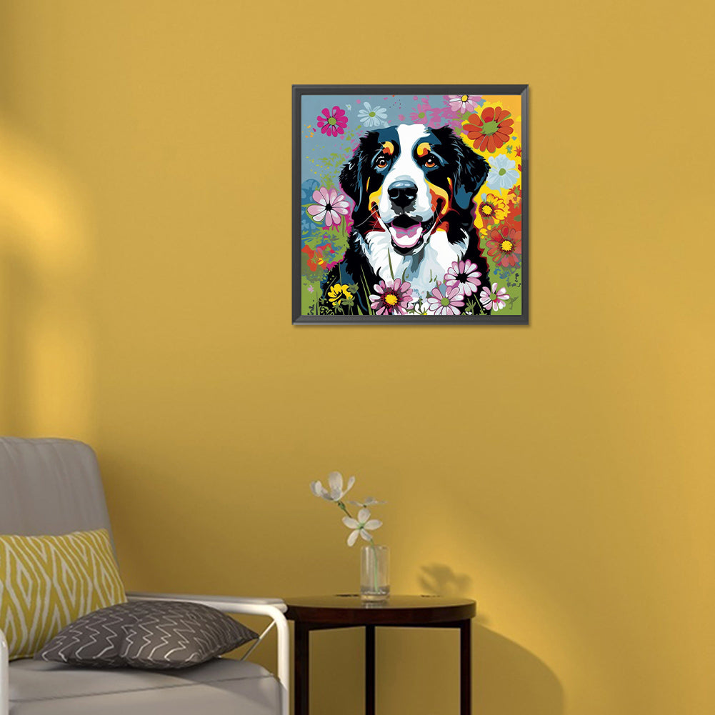Happy Dog - Full Round Drill Diamond Painting 30*30CM