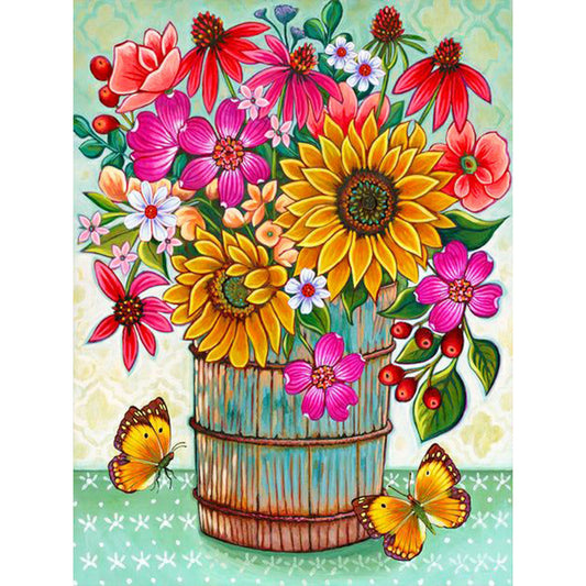 Main Sunflower - Full Round Drill Diamond Painting 30*40CM