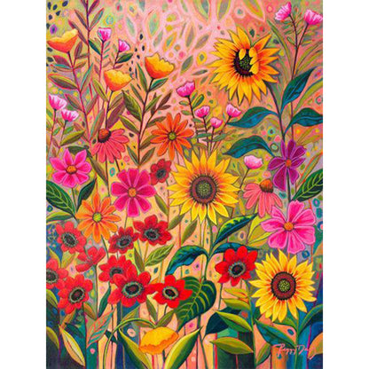 Sunflower Bush - Full Round Drill Diamond Painting 30*40CM