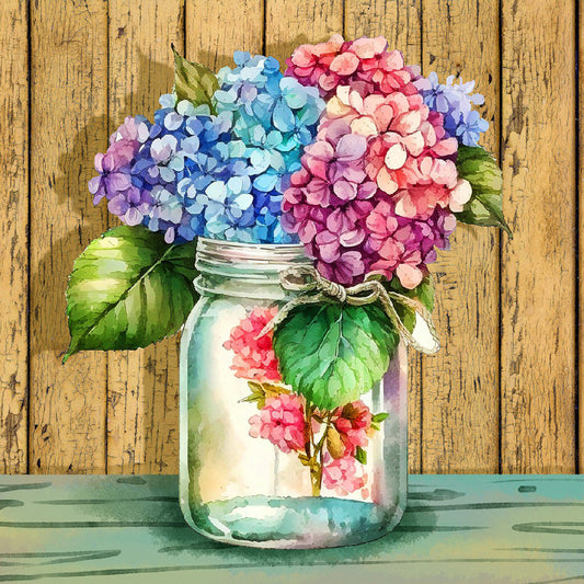 Jar Of Flowers - Full Round Drill Diamond Painting 30*30CM