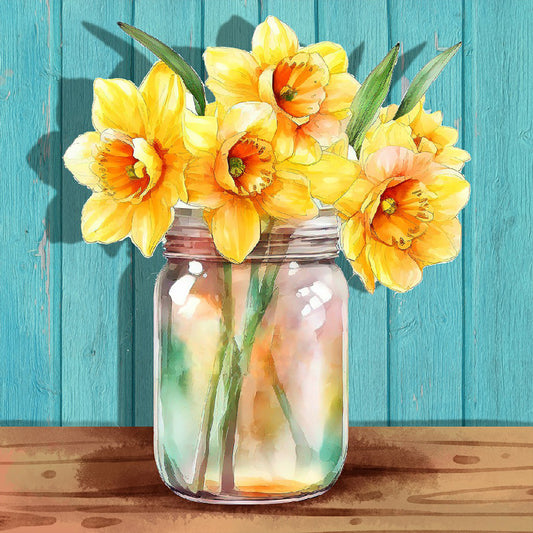 Jar Of Flowers - Full Round Drill Diamond Painting 30*30CM