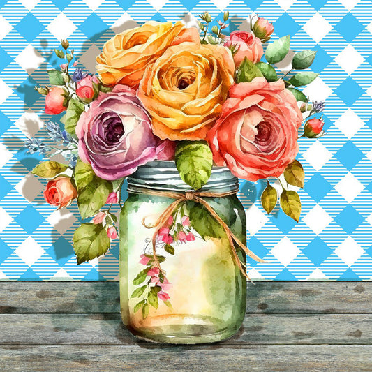 Jar Of Flowers - Full Round Drill Diamond Painting 30*30CM