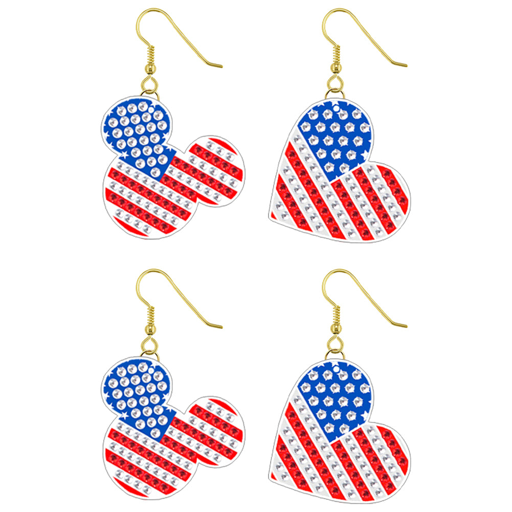 DIY 2 Pairs Diamond Painting Earrings Special Shaped Double Sided Jewelry